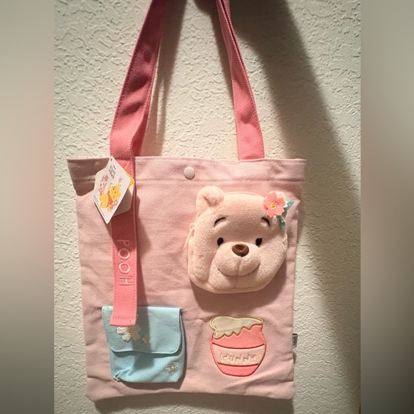 Disney Sakura Winnie the Pooh canvas tote bag - Picture 1 of 6